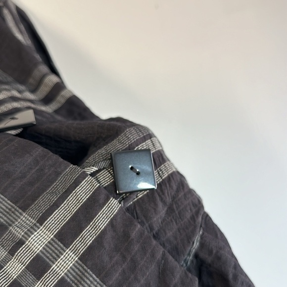 Ali Miles Plaid Tunic Top Size PM Artsy Crinkle Fabric Asymmetrical Fall Autumn - Picture 6 of 13